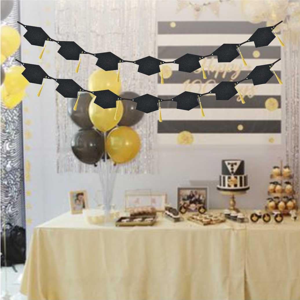 Decoración de pancarta de graduación de clase de 2025 con suministros de fiesta de graduación universitaria, preencordada