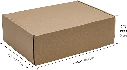 Miniatura 4 de RUSPEPA Sobres de cartón corrugado reciclables, caja de cartón perfecta para envío pequeño, 9 x 6 x 3 pulgadas, paquete de 25 unidades, papel kraft