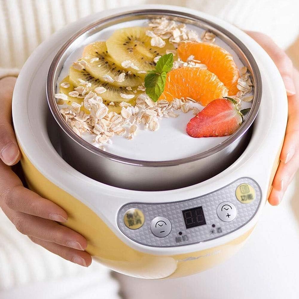 Electric Yogurt Maker Machine with Cups Automatic Microcomputer Control Yogurt Maker DIY Tool with Stainless Steel Liner