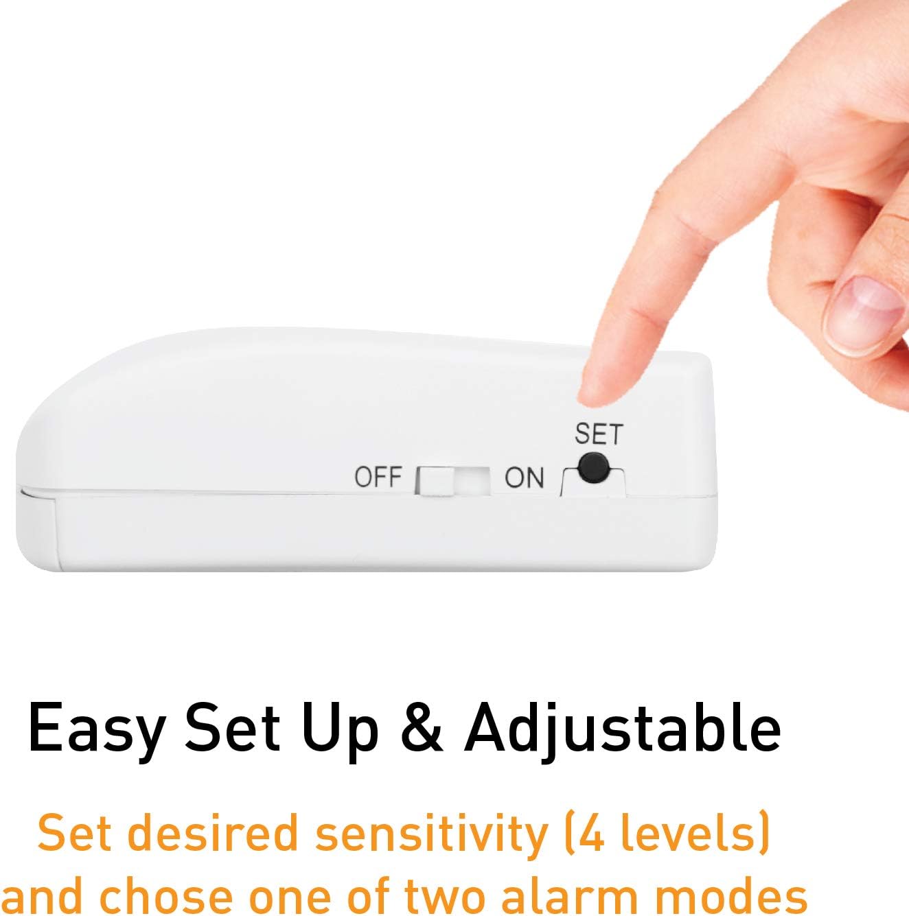 SECURITYMAN 2-in-1 Door Security Bar (2 Pack - White) & Door Handle Alarm (2 Pack) – Heavy-Duty Iron Door Jammer & 130dB Vibration-Triggered Portable Alarm for Home, Travel, and Hotel Security