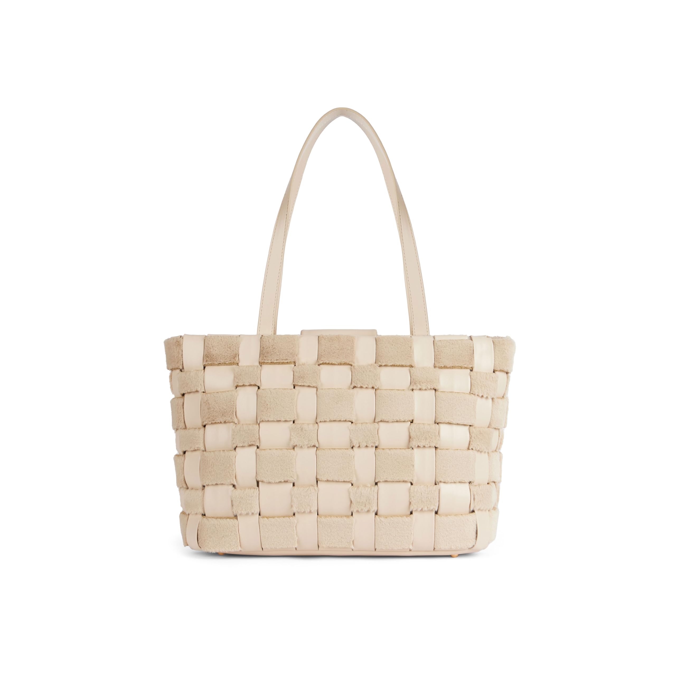 Braccialini Icons Shopping bag resa unica dall'intreccio di similpelle ed eco-pelliccia tono su tono.