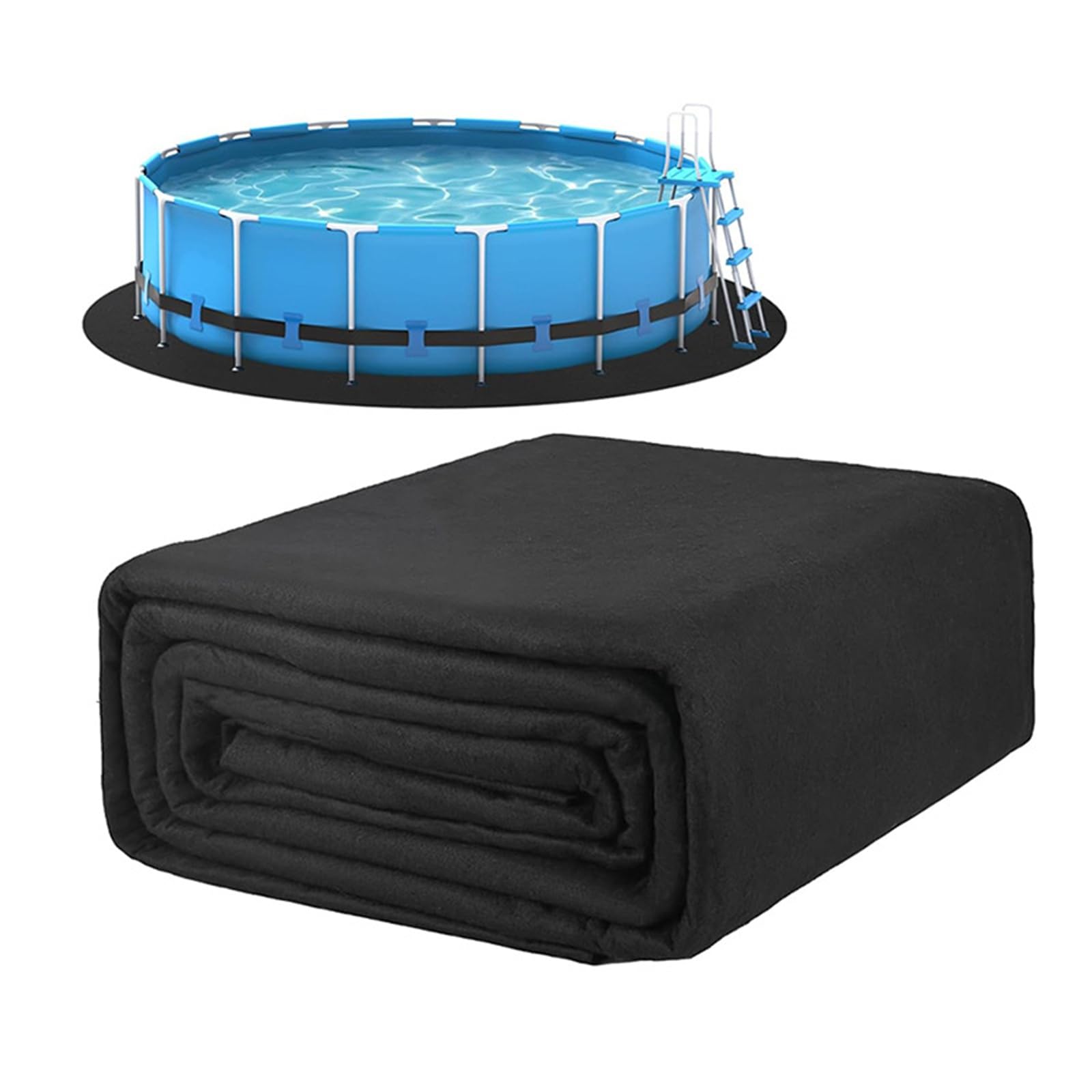 Round Pool Ground Mat Thick, 10ft 12ft 13ft 14ft Round Pool Floor Mat, Aboves Ground Pools Liner Pad Floor Protector, Hot Tub Mats For Inflatable Tub Spa Bath Outdoors Accessories (9.8FT)