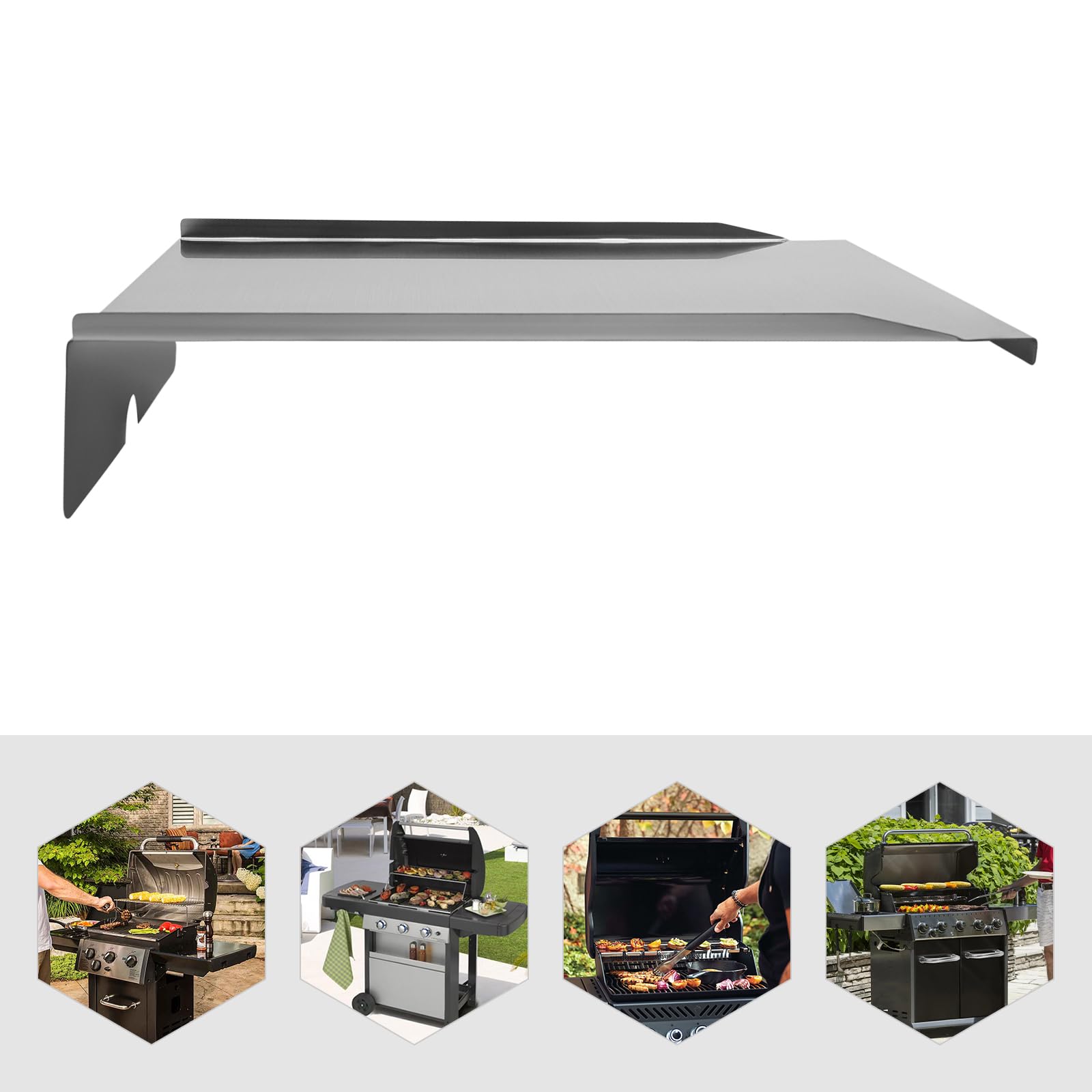 Vaschetta raccogligrasso in acciaio inox, 51 x 40 x 10 cm, riutilizzabile | Per barbecue standard con angolo di 90 gradi, con sei pellicole in alluminio come pratica vaschetta raccogli grasso