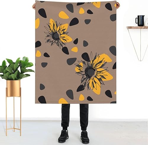 Manta de girasol para mujer, suave manta de forro polar de verano, lavable, manta ligera de viaje para sofá, cama, sillón para todas las estaciones