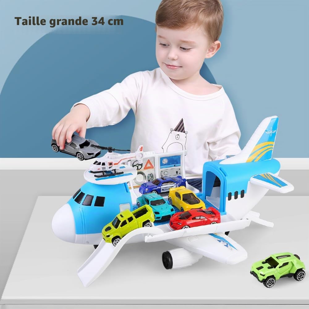 kramow Jouet Enfant 3 Ans Garçons, Voiture Enfant 3 Ans, Avion Jouet, Véhicules pour Enfants Garçon Fille, Cadeau de Noël