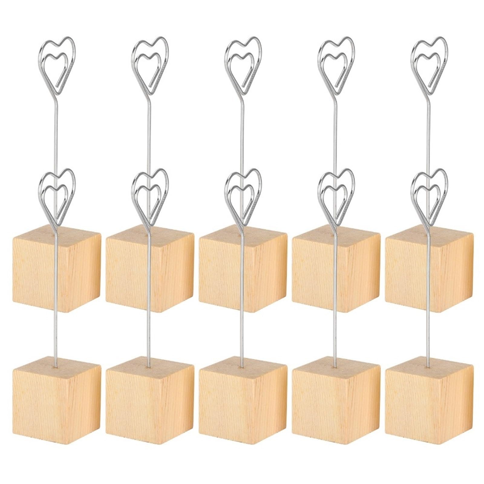 Memo-Clip-Halter, 20/50 Stück, Massivholzsockel, Fotohalter, Herzform, langlebiger Clip, Notizständer, 2,9 cm Breite, Eisen, Nachricht, Büro, Verwendung, für Tische, Laden, Etiketten, Büro, Hochzeit