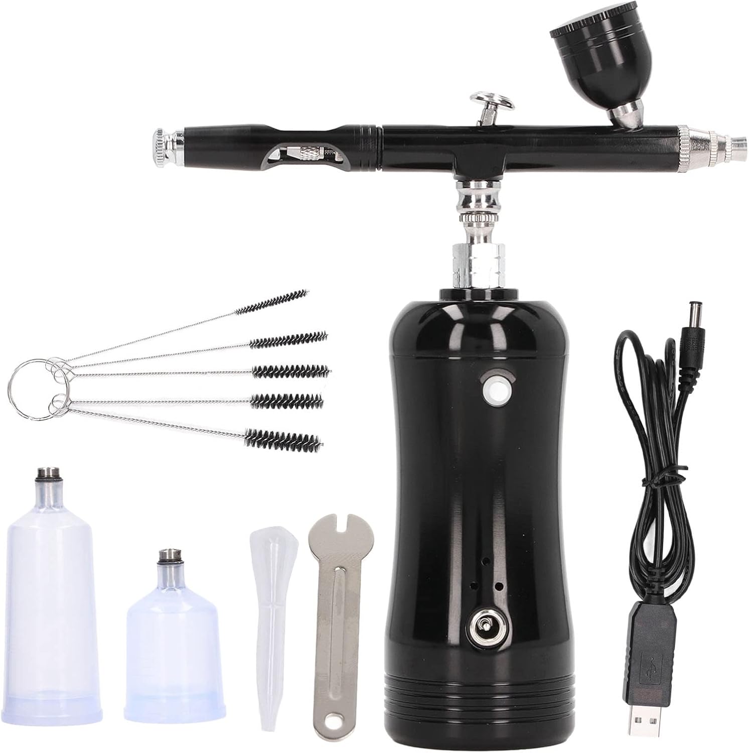 Upgraded Airbrush Kit with 17.4psi Portable Air Compressor, Cordless Handheld Set for Makeup, Tattoos, Crafts & DIY