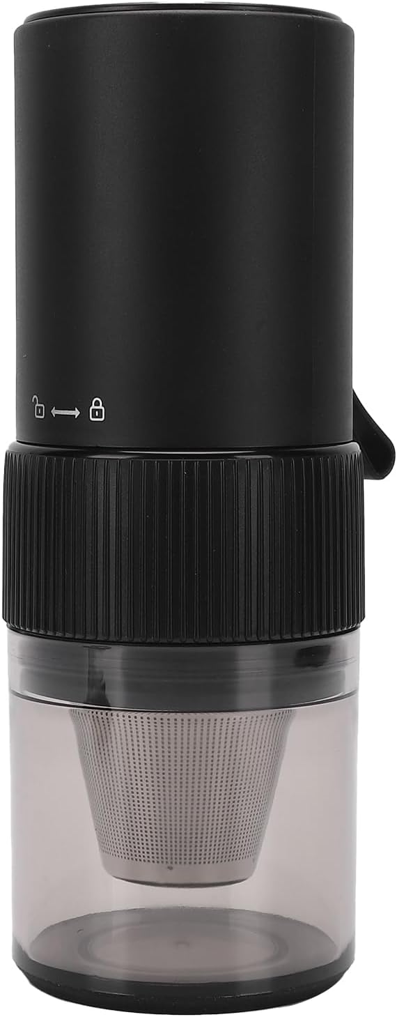 Molinillo de café eléctrico portátil, recargable por USB, con parada automática, ajustable, pequeño, con asa, silencioso y compacto para el hogar,