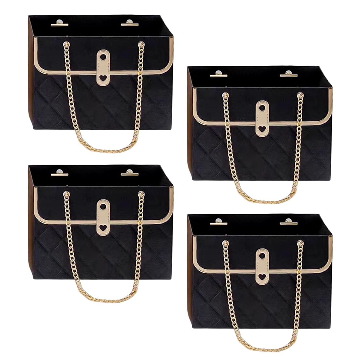 4 Pieces Bouquet Boxes Wrapping Paper Bag for Birthday Arrangements Gifts Black 4 Pieces Bouquet Boxes Wrapping Paper Bag for Birthday Arrangements Gifts Black