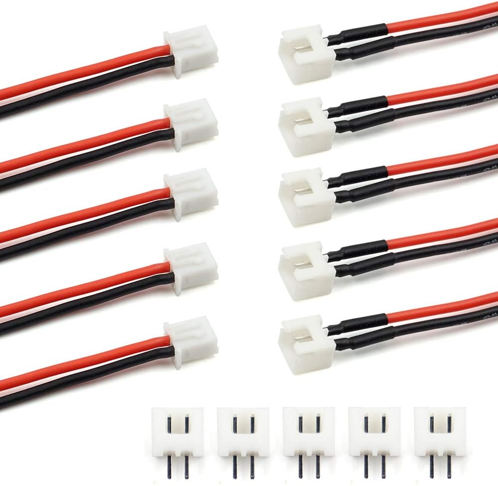 Amazon.com: yueton 10 Pairs JST SM 2 Pins Plug Male and Female Wire ...