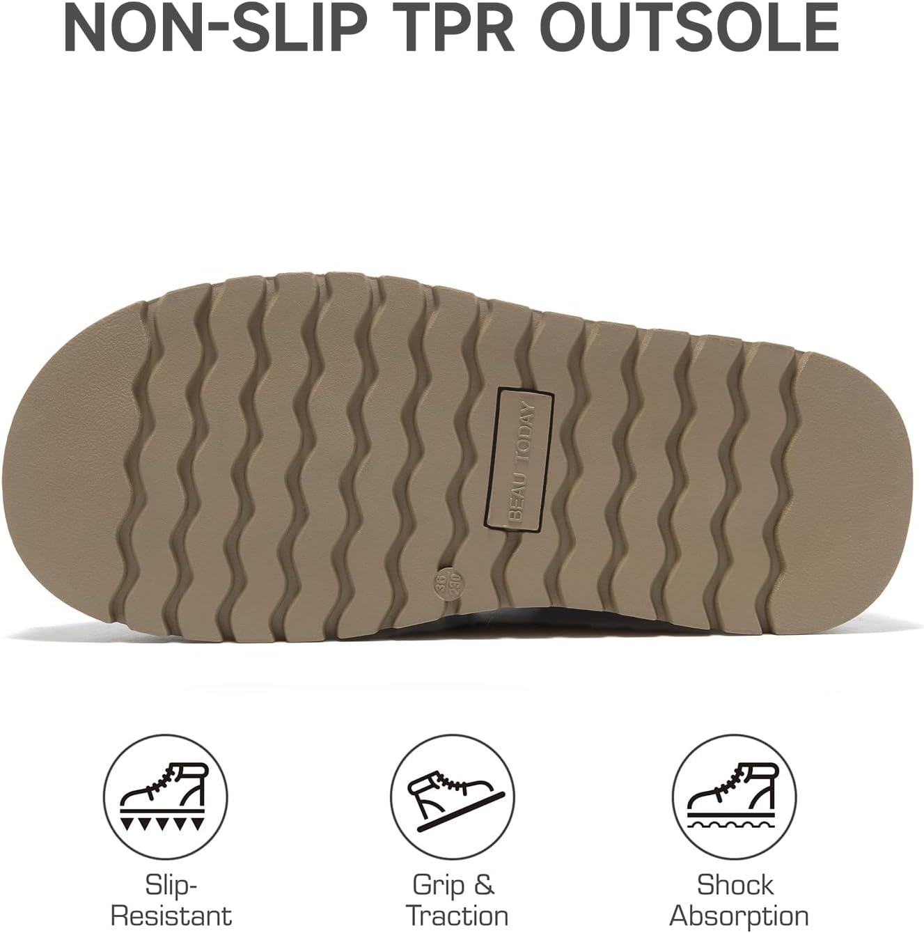 BEAU TODAY Womens Platform Ankle Boots Genuine Leather Mini Boots for Women Comfortable Lightweight Anti-Slip Fur Snow Boots Pull-on Walking Winter Boots - Image 6