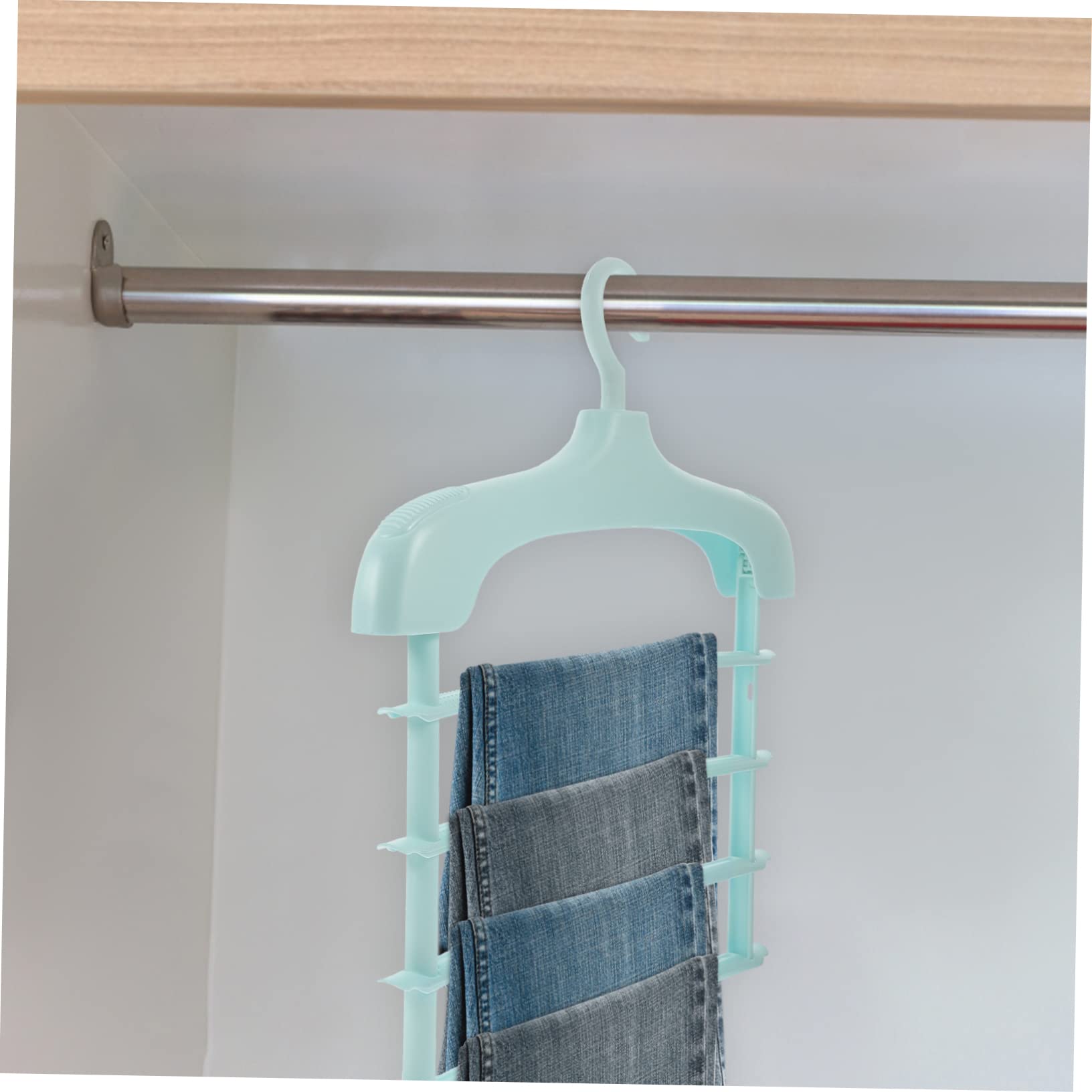 MUSISALY Coat Hanger Pants Hangers Necktie Hanger Trouser Hanger Pants Storage Rack Denim Pants Tie Rack Hanger Pants Rack Closet Ties Hangers Hanger for Pants Scarf Hanger Sky-Blue Pp