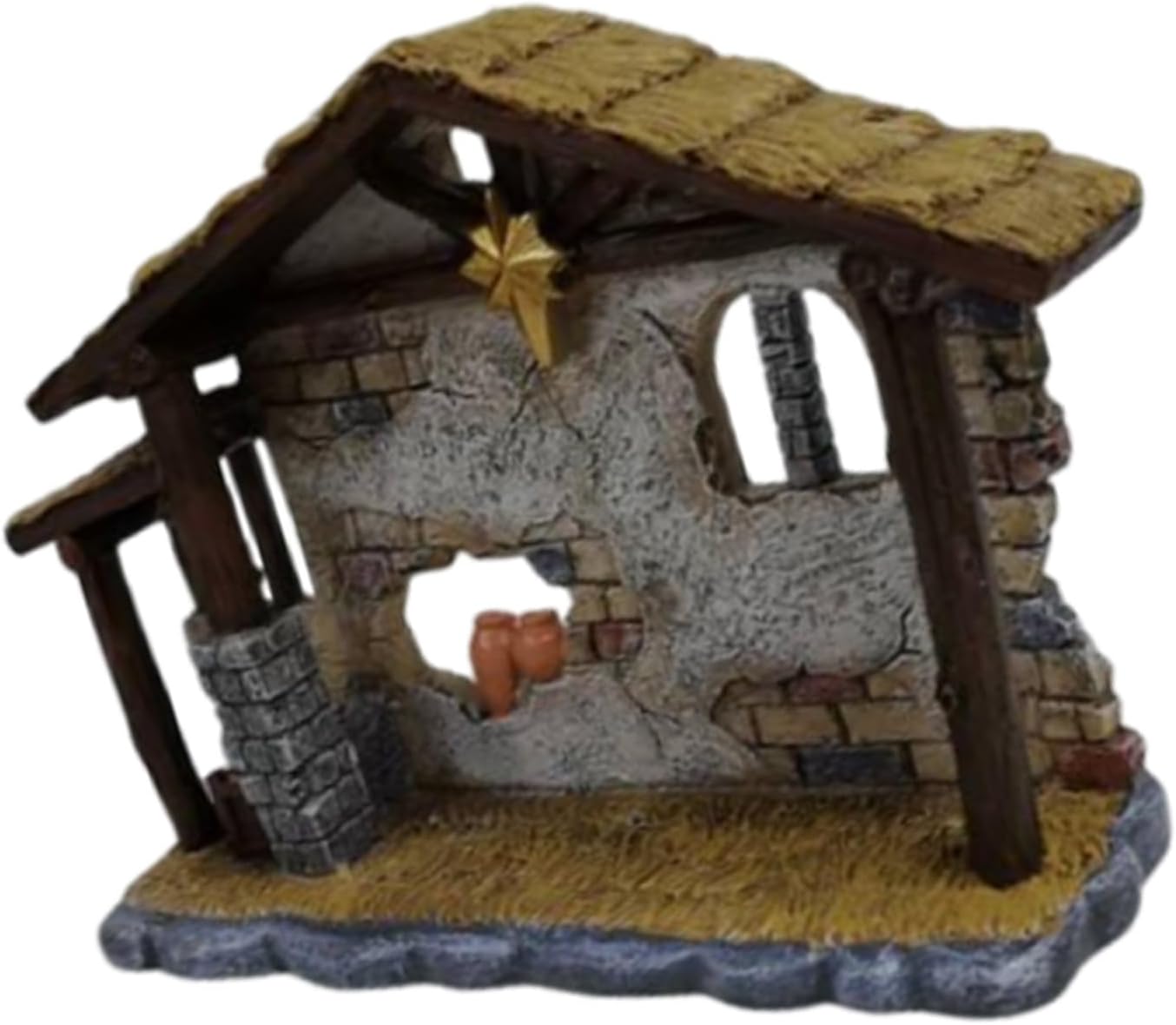GANAZONO Nativity Ornament Scene Desktop Resin 11cm Christmas Figurine | Tabletop Display, Miniature Holiday Setup, Collectible Religious Accent, Elegant Artistic Shape