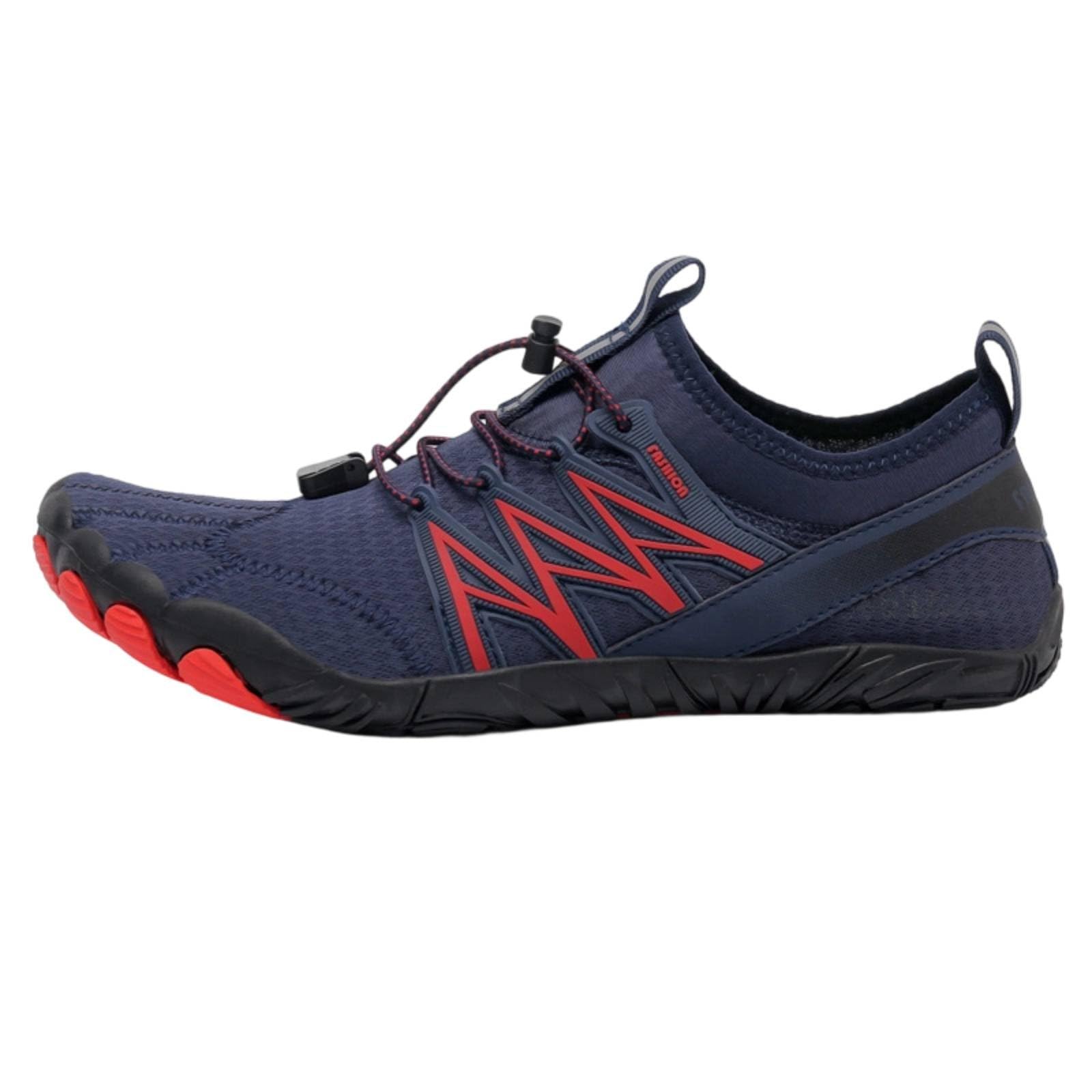 URJIX™ Quick Dry Water Shoes Cut-Resistant Quick-Dry Water Shoe Non-Slip Beach Shoe Breathable Amphibious Hiking Shoes Drainage Holes, Dark Blue Red, 38-image-33