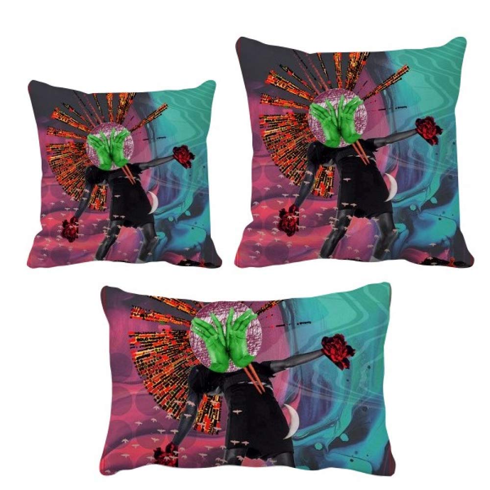 Coussins art abstrait d'automne ensemble avec insert pour decor sofa