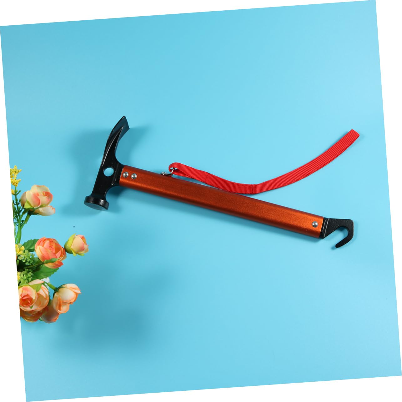 UPKOCH Robuster Zelthammer Aluminiumlegierung Leichtes Gewicht Multifunktionaler Zeltpflockschlägel Campingzubehör Orange für Outdoor Zeltheringe und Erdnägel