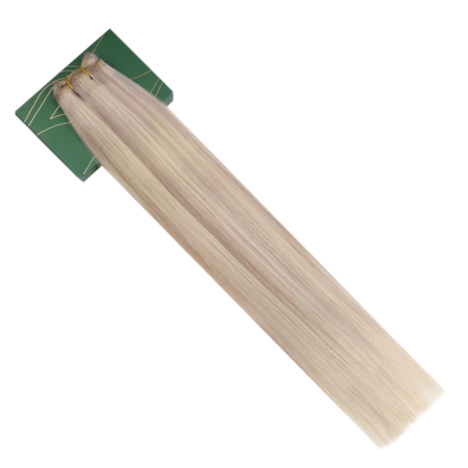 Ugeat Przedłużanie Włosów Tkactwo, Włosy Ludzkie, Pasemka Popielaty Blond, 55 cm 100g, Przedłużanie Włosów Wplatania Popielaty Blond, Remy Naturalne Proste