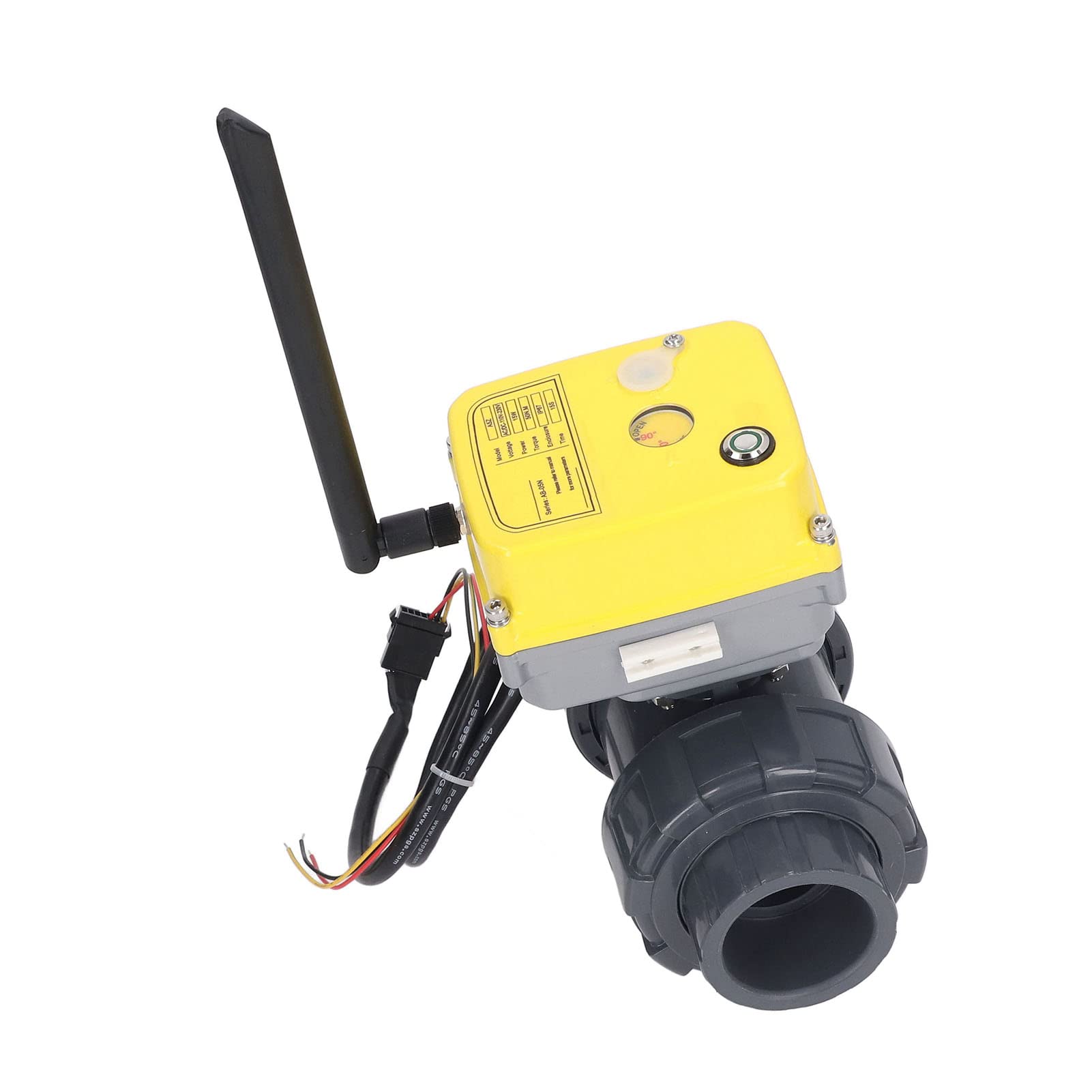 Fockety Válvula de Bola Eléctrica, WiFi IP67 Impermeable 50N.M Torsión App Control Remoto Válvula de Bola Motorizada Universal Monitoreo en Tiempo Real Controlador de Válvula Inteligente (DN40)