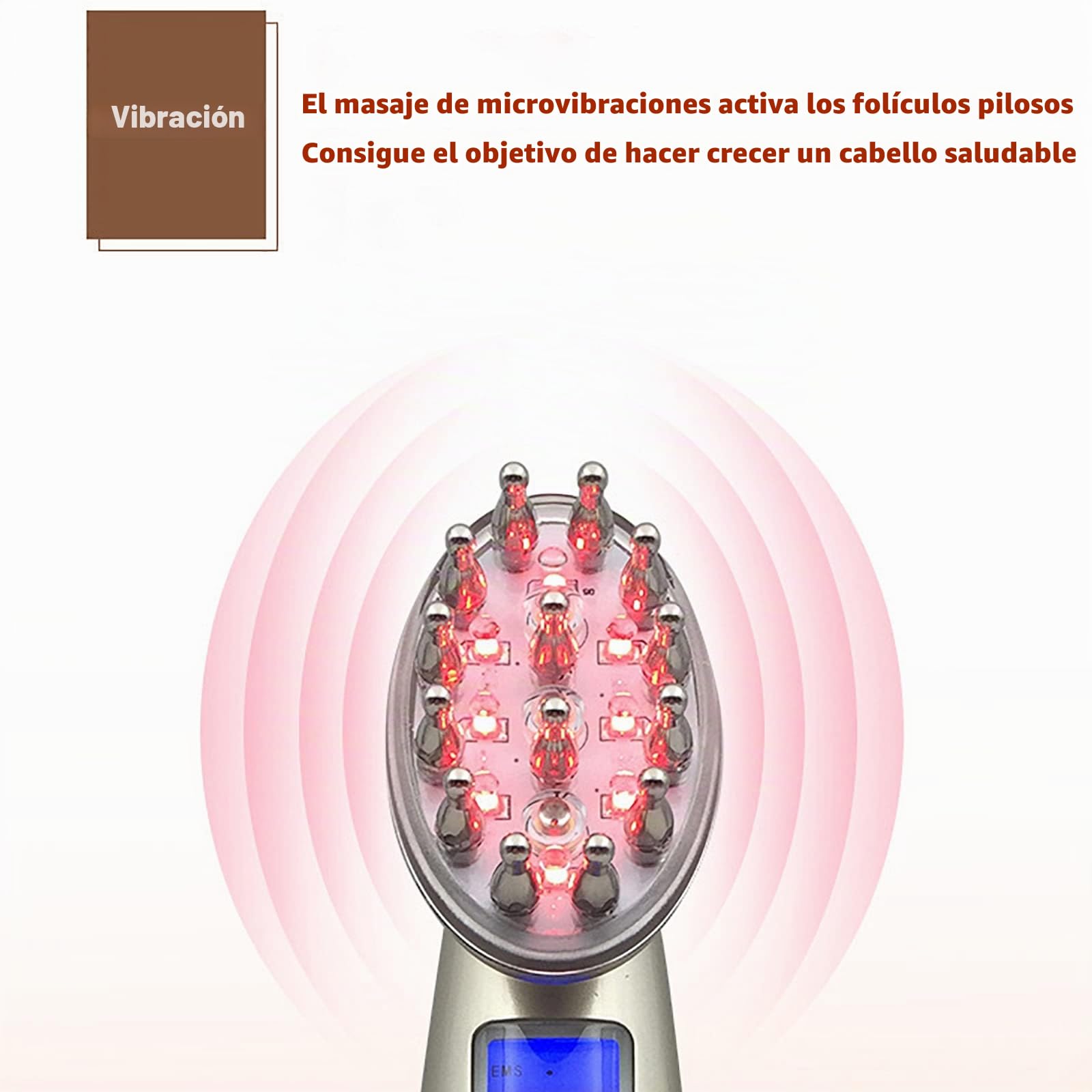 NOLEGA Peine para El Crecimiento del Cabello 2 En 1,Dispositivo Sistema Tratamiento para El Crecimiento del Cabello con MicrocorrienteEMS Y FunciónRF,Longitud Ondalaluzpotencia:630NM/650NM,parahogar