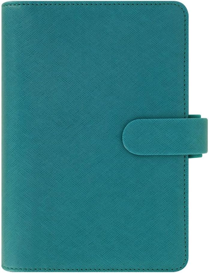Organiseur personnel Filofax aspect cuir Saffiano aigue-marine de haute qualité