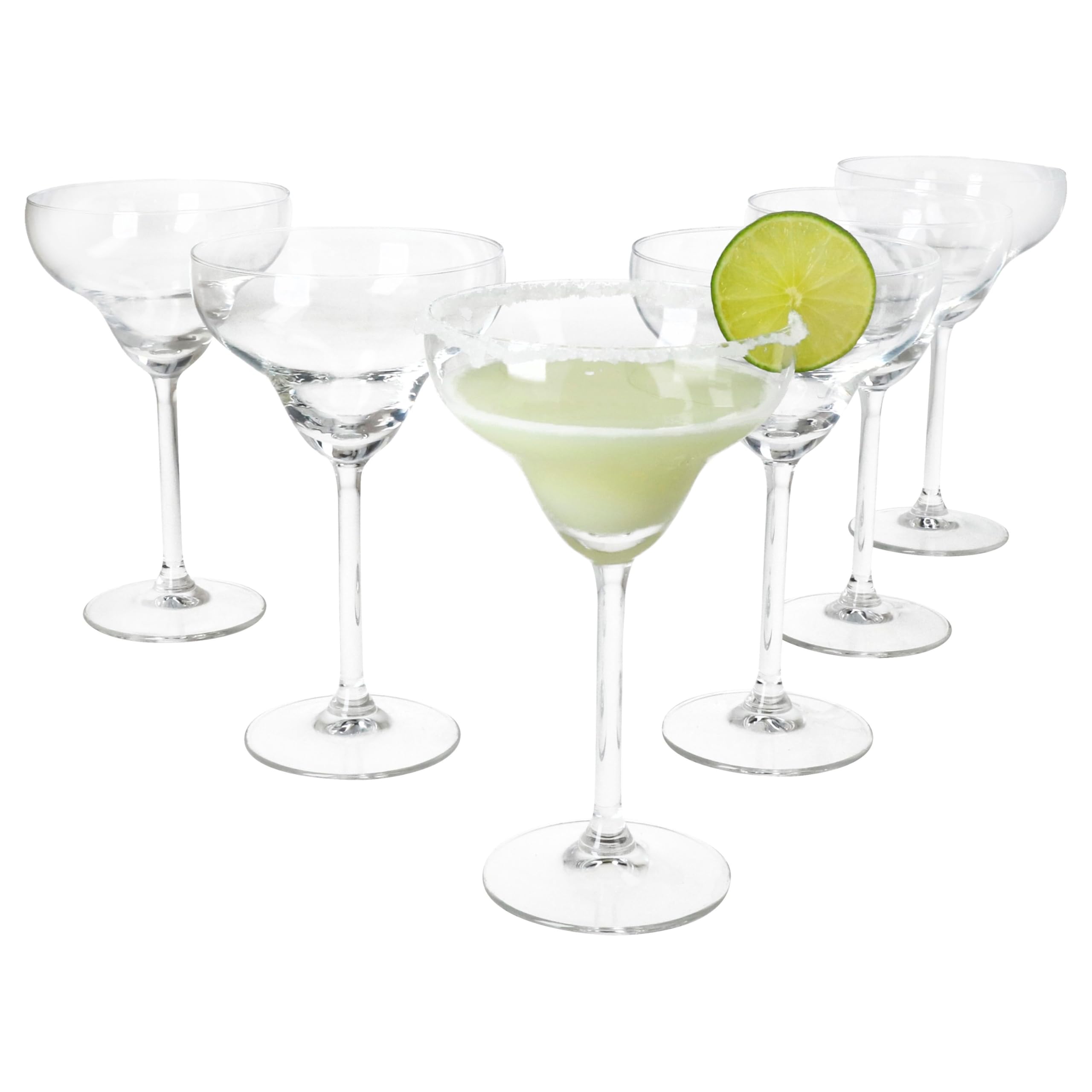 MamboCat Lot de 6 verres à Margarita - Hauteur : 18 cm - Pour 6 personnes - Transparent - Pour boissons glacées, Daiquiri et autres