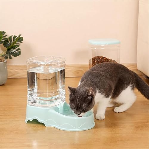 Miniatura 3 de Tazón de alimentación para mascotas y dispensador de agua con contenedor de almacenamiento recargable, autodispensable, comedero para gatos de gran