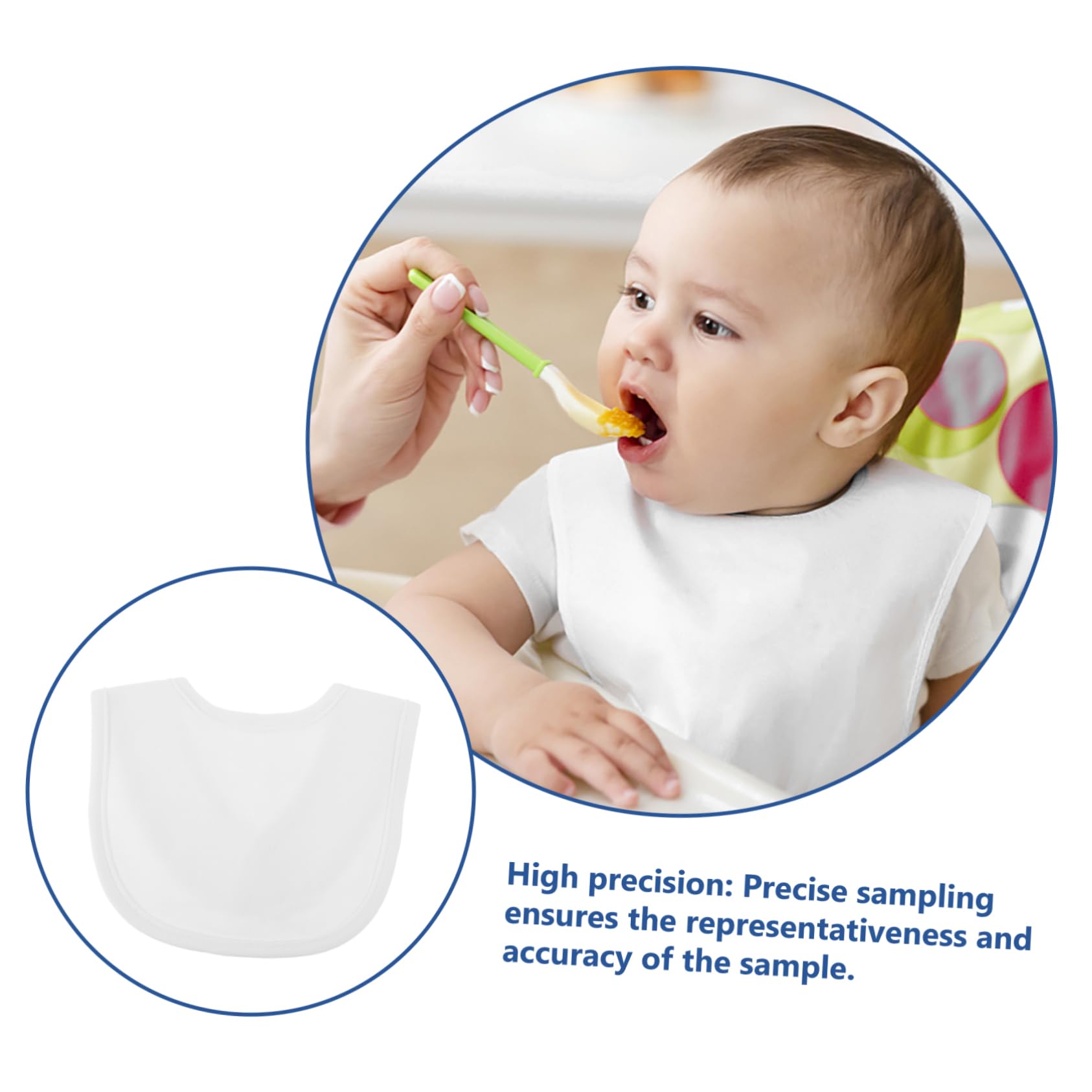 Baberos de Algodón de Doble Capa con Broches, 8 Piezas para Ñiño | Color Blanco, Lavables, para Babeo y Dentición, Diseño Apto para Niños Estilo Aleatorio
