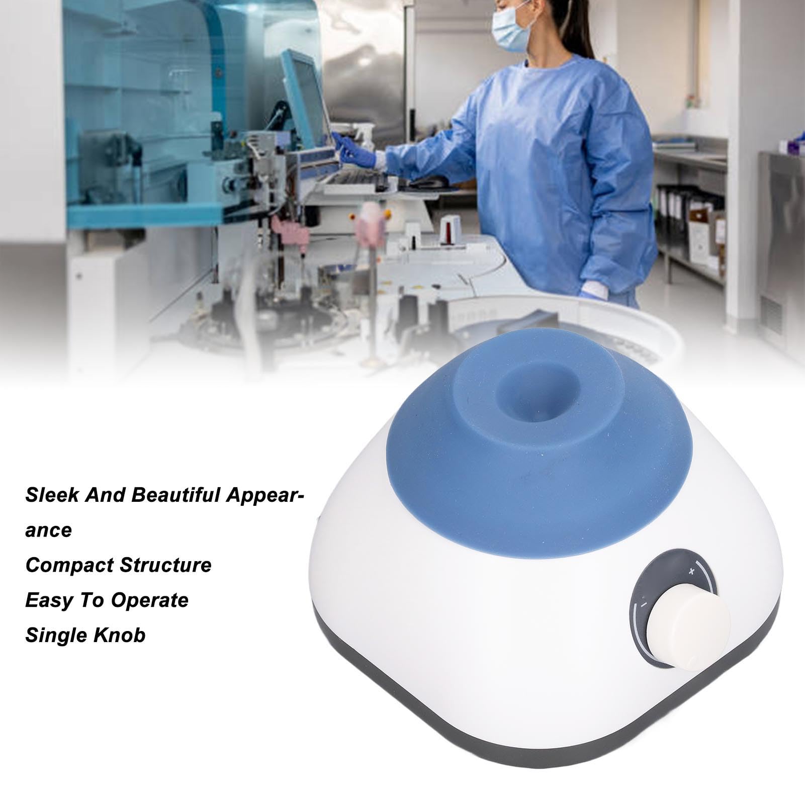 Cryfokt Mini Mezclador, Agitador de Pintura de Laboratorio Ajustable de 0 a 3000 RPM con Control de Velocidad de una Sola Perilla y Motor sin Escobillas, para Mezclar Muestras de Tubos (Enchufe de