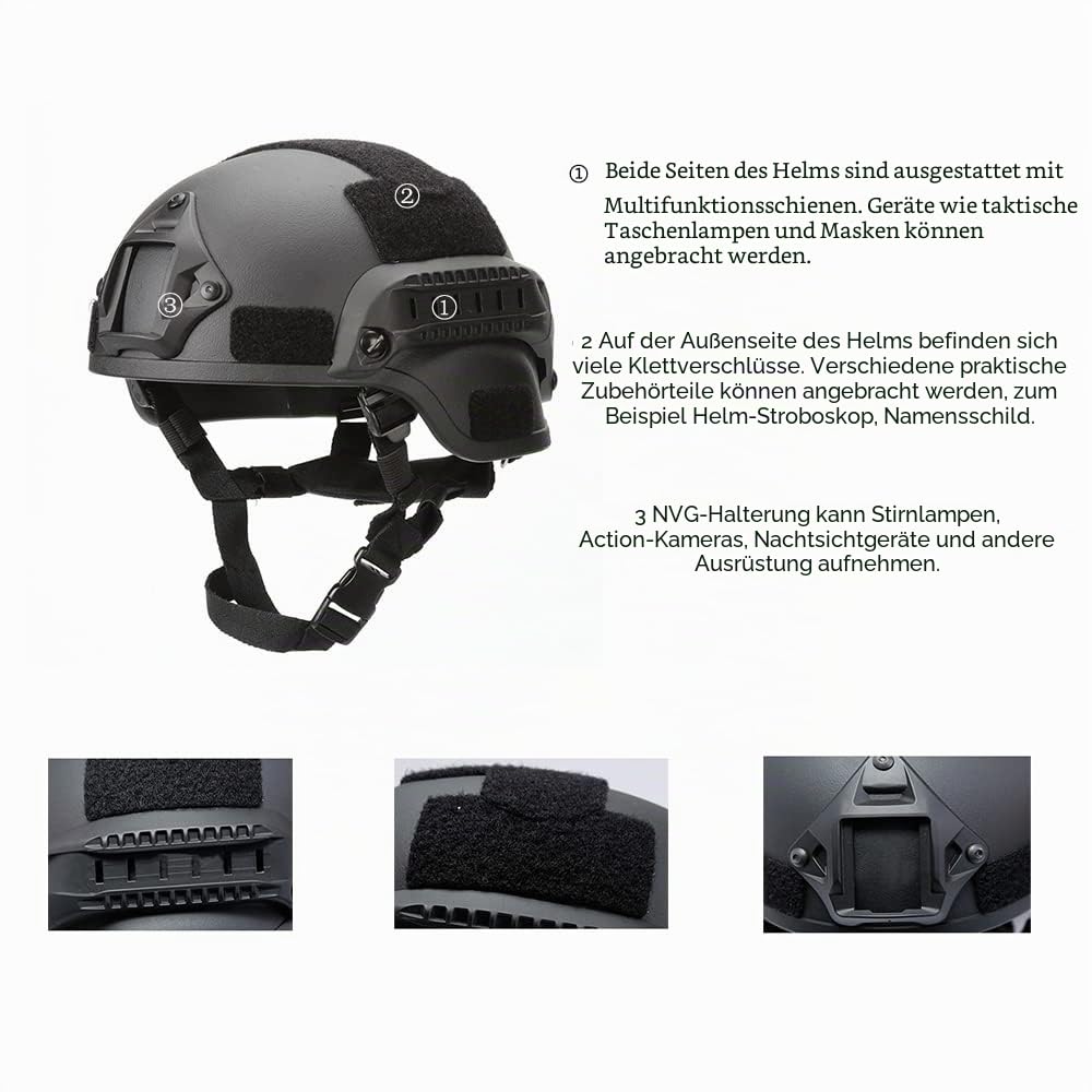 Mich 2000 Helm Jump Helm Airsoft Helme Militärischer taktischer Helm für Paintball Outdoor Sport Jagd Schießen