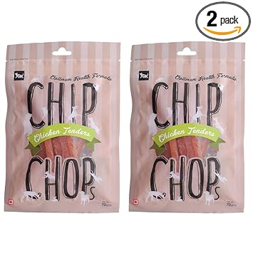 Chip Chops Chicken Tenders Slice, Dog Treat, 70g, Optimum Health Formula (Pack of 2)