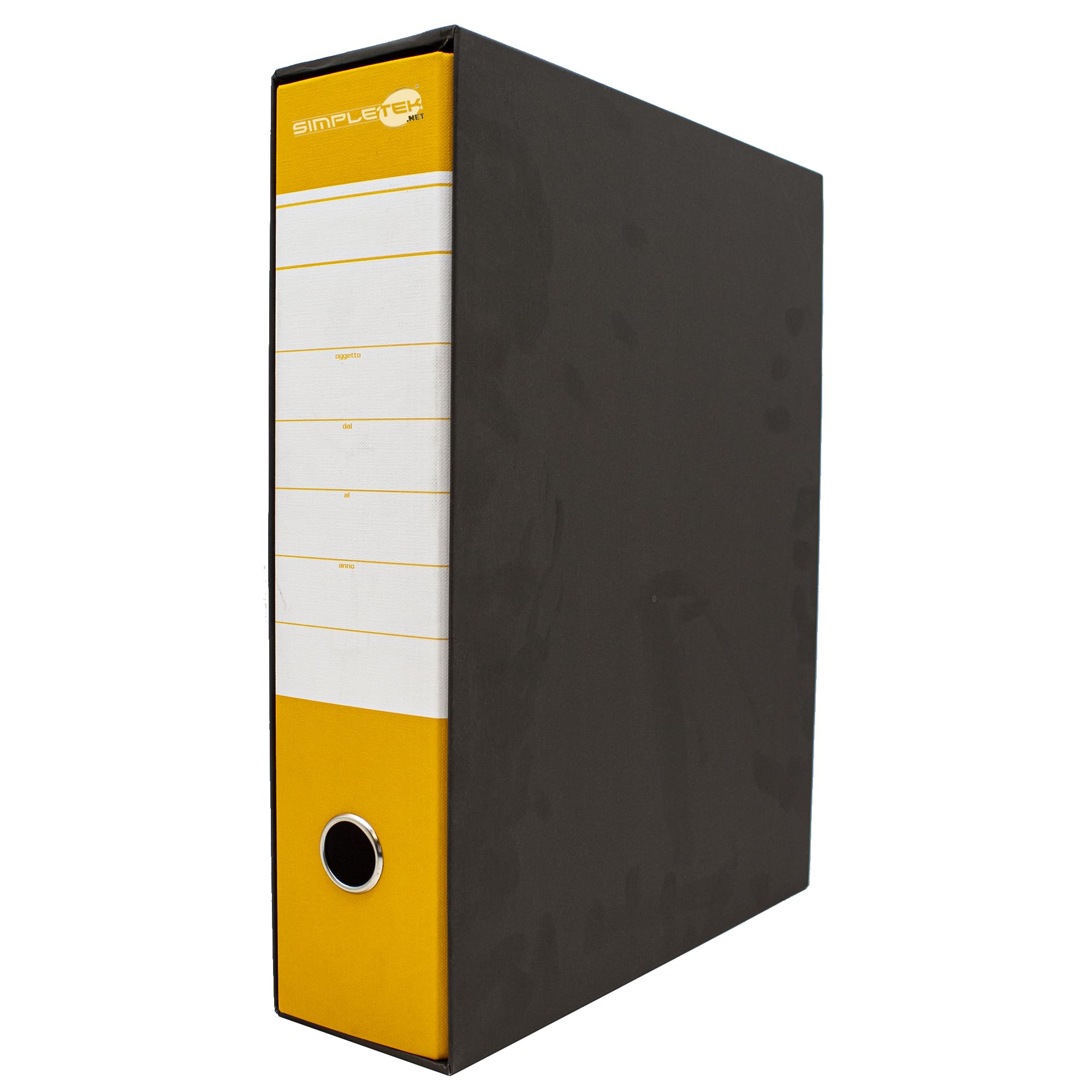 SIMPLETEK - 12x Raccoglitore ad Anelli per Buste e Documenti Giallo Nero Registratore Protocollo 0201150 GI (12 pezzi)