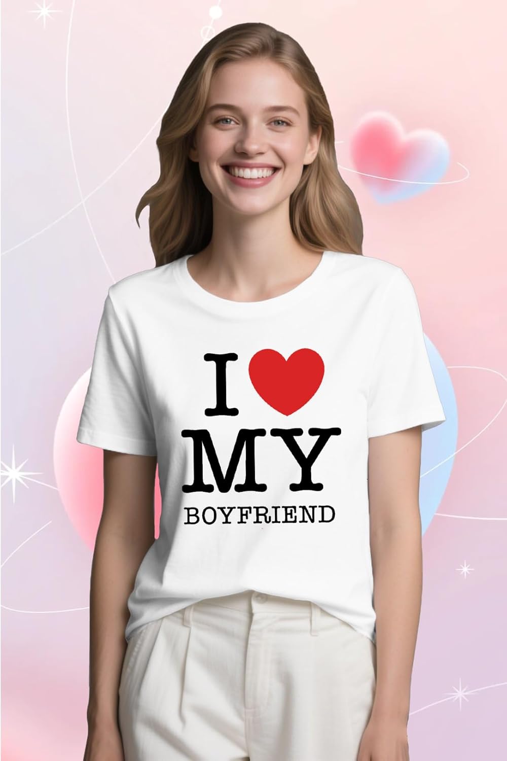 Valentines Shirts for Couples Matching T-Shirt Love Hearts Letter Print Tee Tops - Image 3