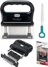 HuaQue Meat Tenderizer Tool, Detachable 48-Blade Stainless Steel Steak Tenderizer Needles for Tenderizing Beef/Chicken/Pork, Dishwasher Safe, Cleaning Brush/User Manual/Recipe Ebook (PDF) Included