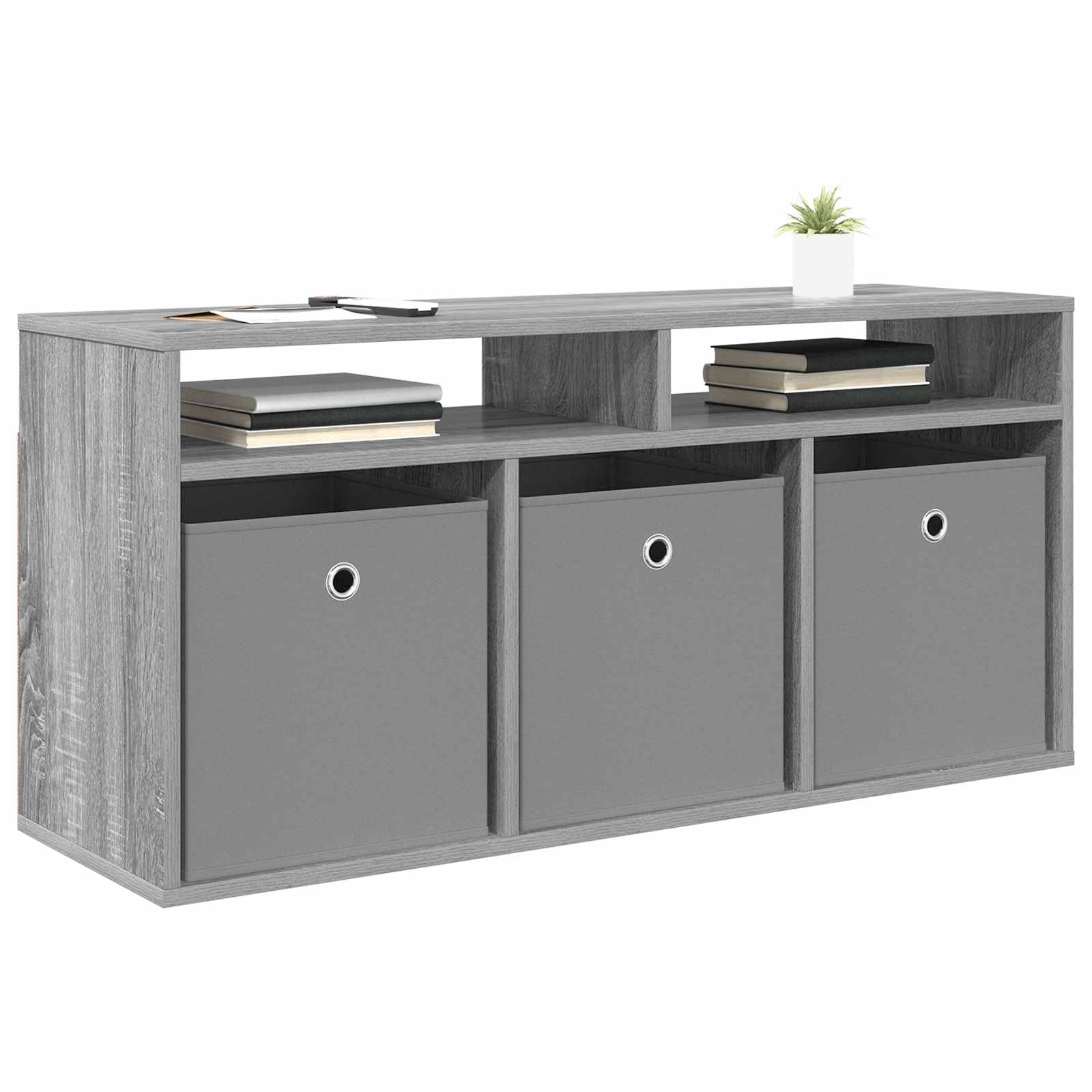 Lowboard TV-Schrank Graues Sonoma 102x32x48,5 cm mit Schubladen