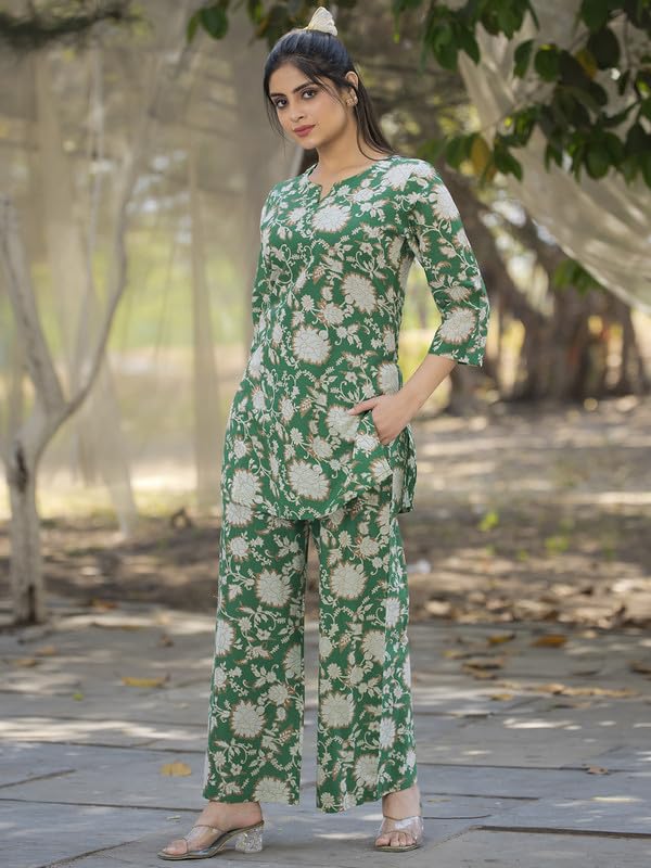 Image of Tee Projekt Cotton Ethnic Wear Co Ord Set for Women | Festive Co Ord Set for Women