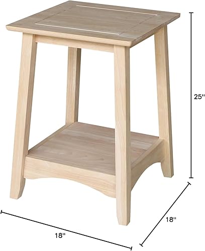 Miniatura 7 de International Concepts Bombay - Mesa auxiliar alta, sin terminar