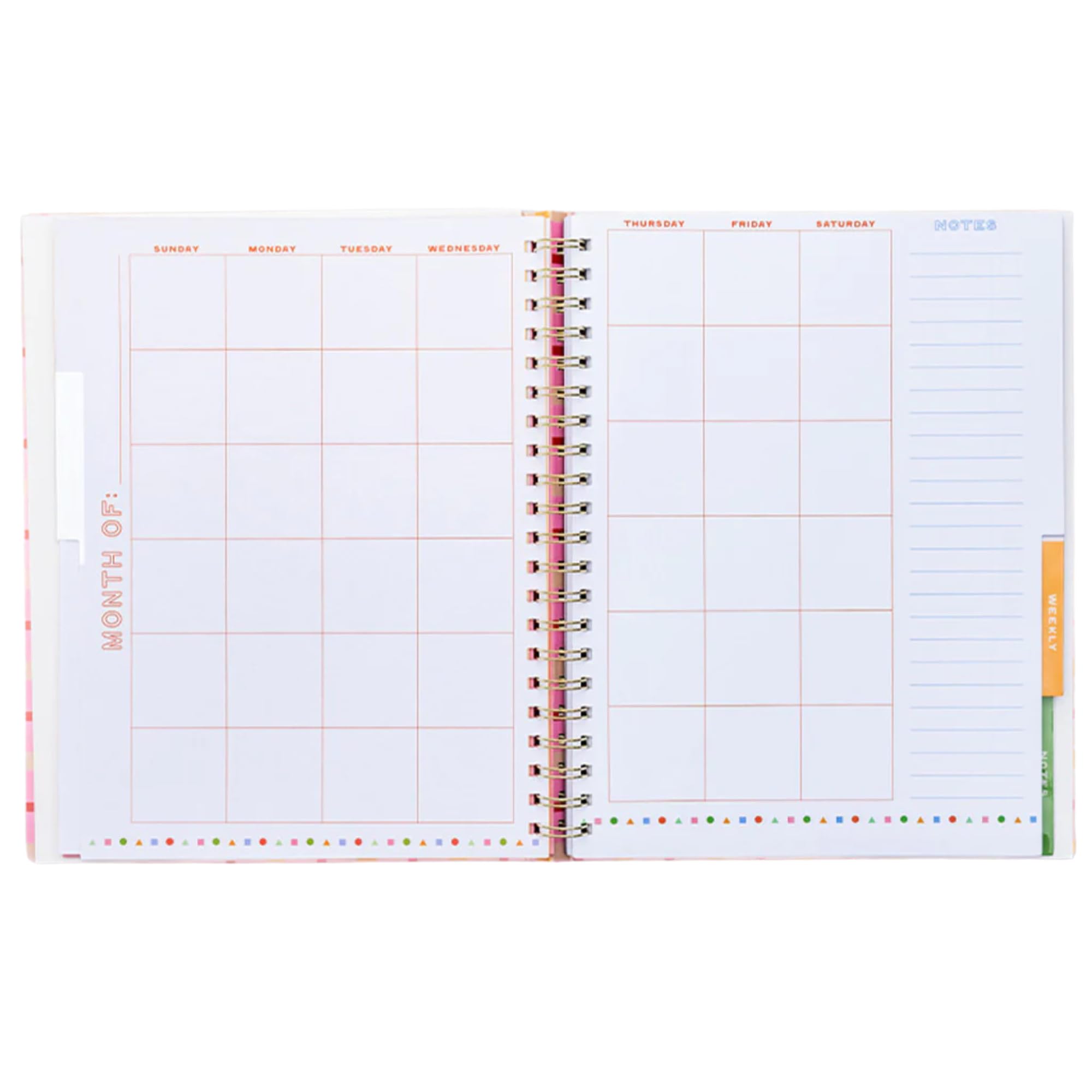ban.do Agenda settimanale non datata, quaderno a spirale semi-nascosto con adesivi, lista delle cose da fare, diario guidato del benessere, organizer giornaliero per scuola o ufficio (pronto per tutto