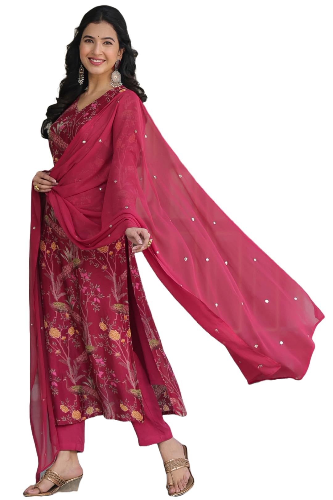 anni designer Women's Cotton Blend Straight Printed Kurta with Pant & Dupatta-picture-17
