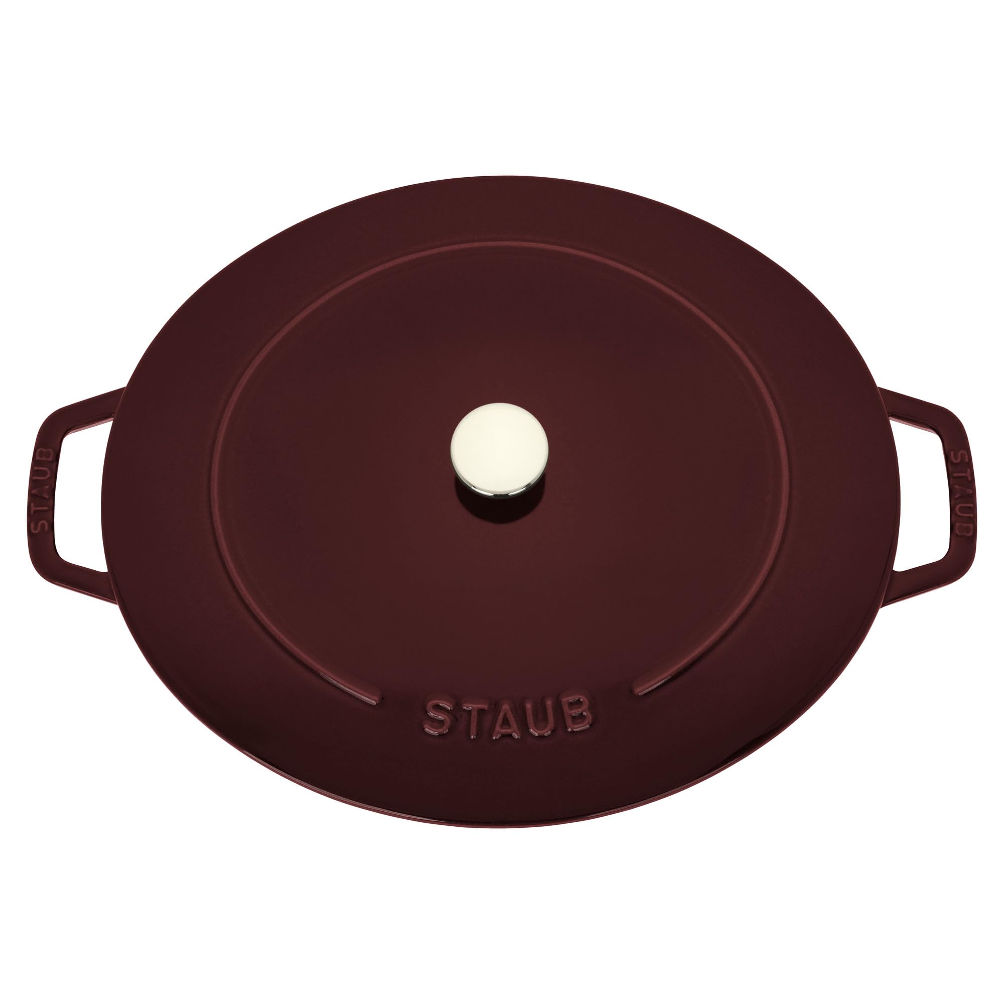 Staub Schmortopf aus Gusseisen, flach, oval, 6,25 l, Grenadine