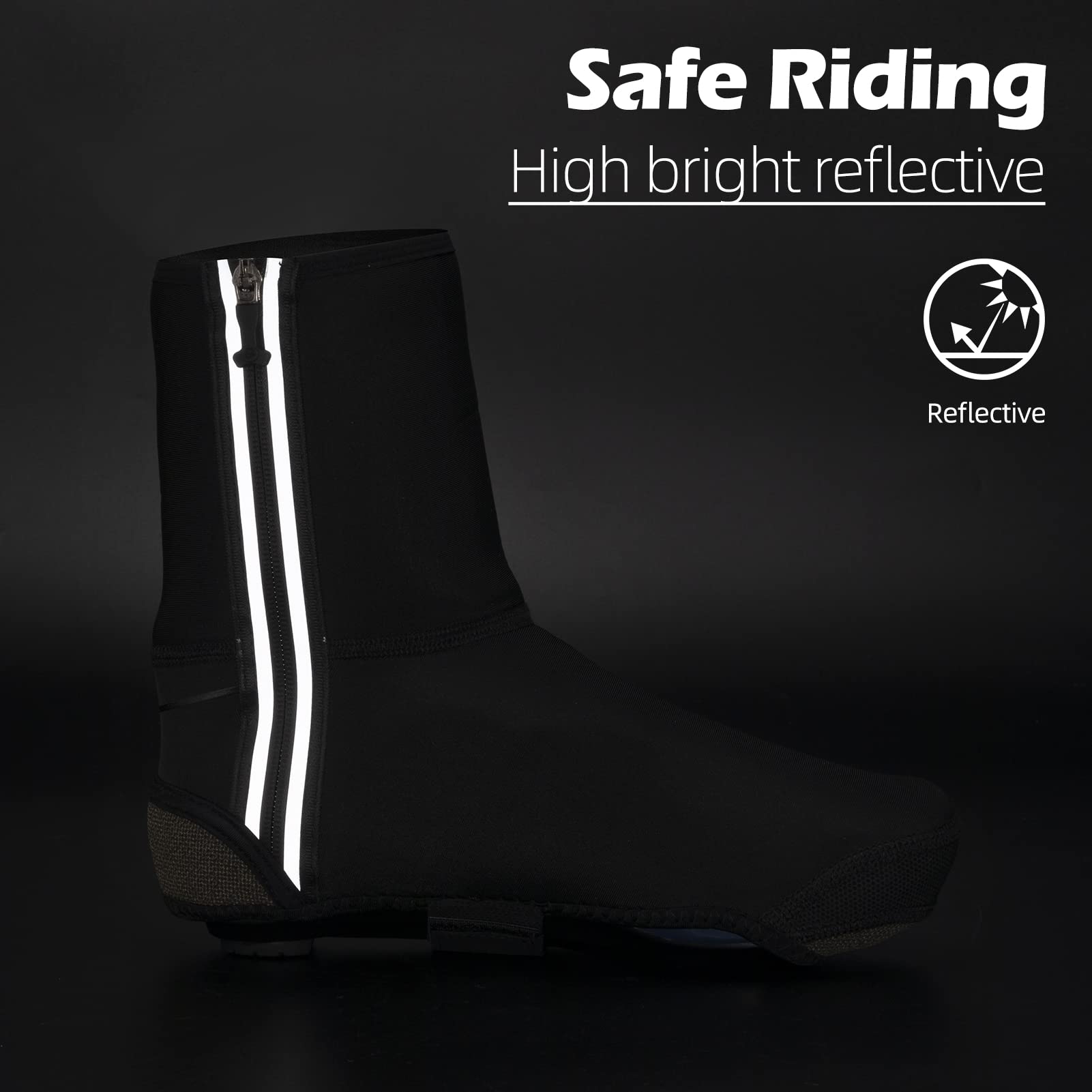 ROCKBROS Copriscarpe Ciclismo Termico Invernale Universale Impermeabile Elastico Ideale per Ciclismo Invernale Riflettente Universale Ultra-Leggero Unisex