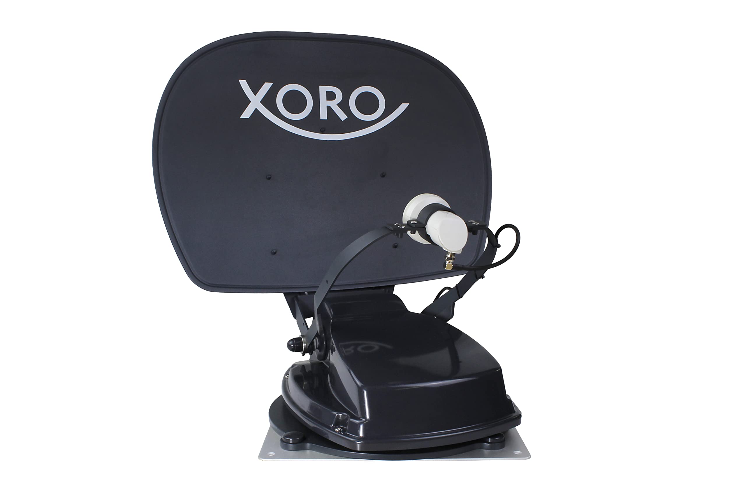 Xoro MTA 55-BT 55 cm w pełni automatyczna antena satelitarna z urządzeniem sterującym do przyczep kempingowych/przyczep kempingowych, szara