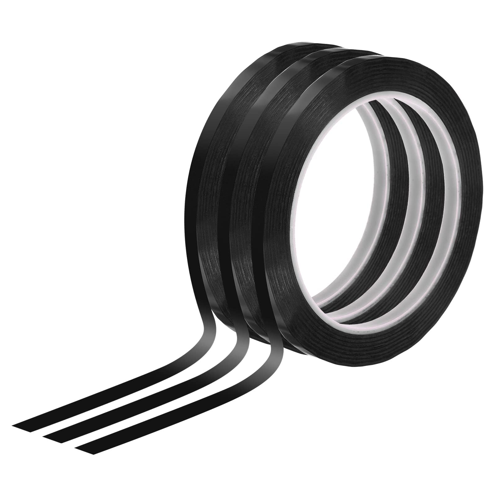 TOP-VIGOR Whiteboard Tape 6mm 1/4", 3 Thin Self Adhesive Marking Tape for White Board Grid Lines Charts DIY Crafts and Classroom Accessories, Black