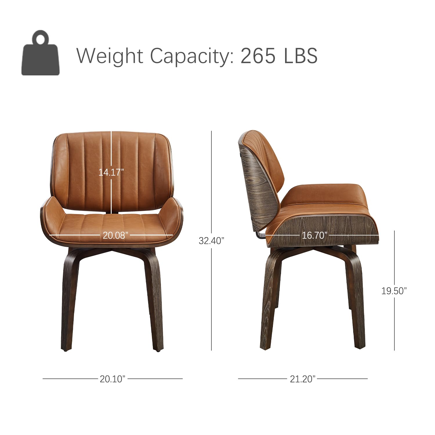 Amazon.com - Zouron Modern Dining Chair with Wooden Legs, Swivel