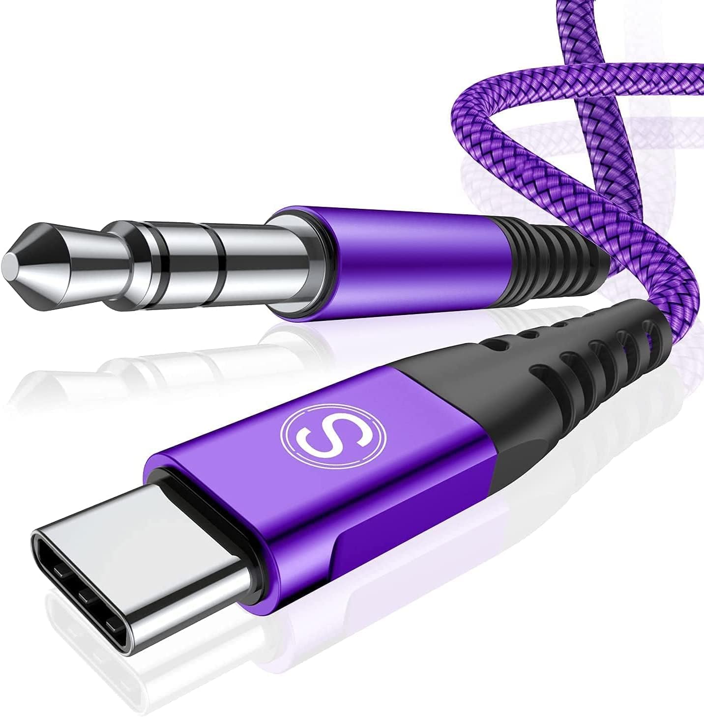 sweguard USB Type C to 3.5mm Audio Aux Cable, 6ft, for iPhone 15 Pro Max & Samsung Galaxy S24, Hi-Res Sound, Wide Compatibility, Durable