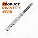 HARFINGTON 3pcs Impact Phillips Screwdriver Bit PH2 (#2) Anti Slip Tip 1/4" Hex Shank 3" (75mm) Long Magnetic Cross Screw Driver Industrial Power Drill Bits for Remove Fastening Screws
