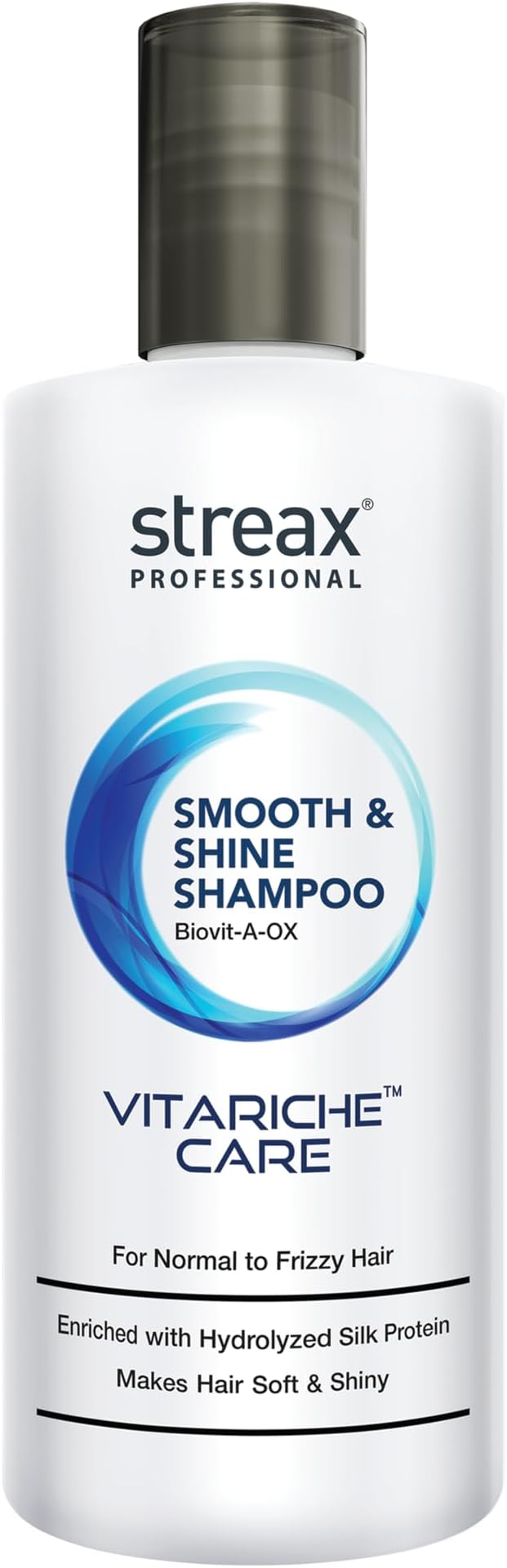 Streax Professional Vitariche Care Smooth & Shine Shampoo For Women| Nourishing Biovit-A-OX Hair Shampoo | Infused with Silk Proteins| Ideal for Normal to Dry & Frizzy Hair| 300ml Bottle