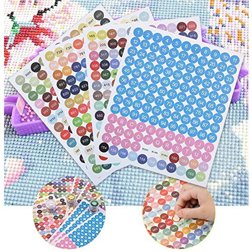 Color Number Stickers, Diamond Dot Number Stickers 447 Labels For Storage Containers Diamond Painting Number Stickers Multi-Colors Apply To Diamond Painting Storage Boxes Color Chart Round（1） #TOP20