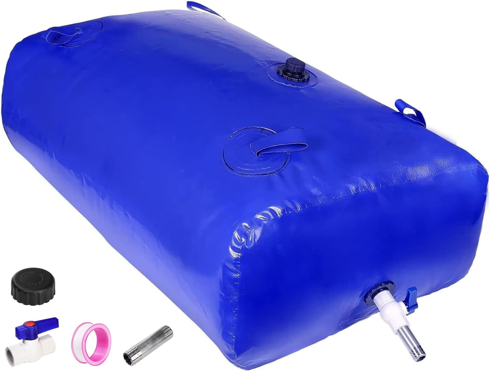 Wasserbehälter Tragbar 350L, Mobiler Outdoor-Wassersack, Wasserspeicher mit PVC Kugelhahn, Verdickt Faltbarer Tragbarer Wassertank, Anwendbar auf Flüssige Lagerung und Transport