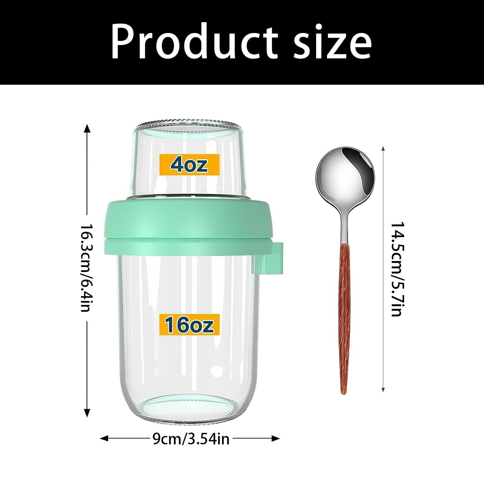 Set di contenitori in vetro con scomparto a strati, cucchiaio e coperchio per bevande calde e fredde, ciotole per la colazione, set di bicchieri in vetro isolati