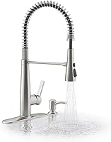 KOHLER K-R22745-SD-VS Semi-Professional Kitchen Sink Faucets with Soap Dispenser, Commercial Kitchen Faucets with Pull Down Sprayer, Vibrant Stainless